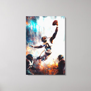 Epic Football Catch - Dynamic Sports Art Gridiron Canvas Print