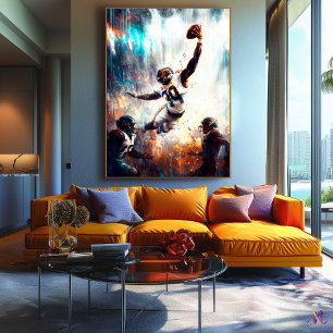 Epic Football Catch - Dynamic Sports Art Gridiron Canvas Print