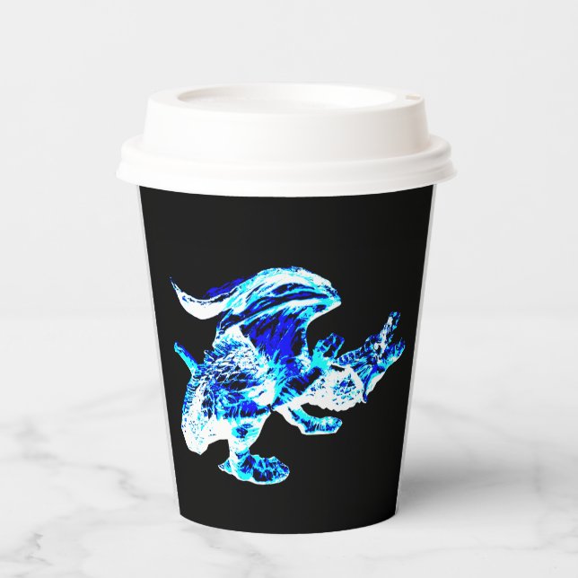 Epic Frozen Fantasy Dragon Party Drinkware Blue Fr Paper Cups (Front)