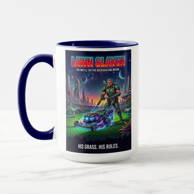 Epic Galactic Garden Hero Sci Fi Parody Mug (Left)