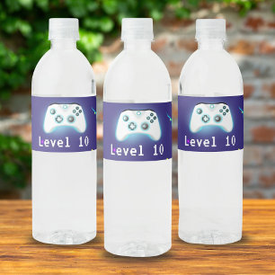 Epic Gamer Happy 10 Birthday Critical Hit! Water Bottle Label