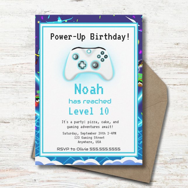Epic Gamer Happy 10 Birthday Invite Critical Hit! (Creator Uploaded)