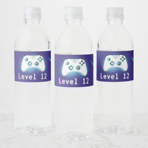 Epic Gamer Happy 12 Birthday Critical Hit! Water Bottle Label