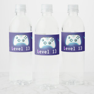 Epic Gamer Happy 13 Birthday Critical Hit! Water Bottle Label