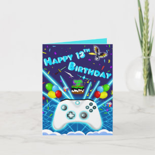 Epic Gamer Happy 13th Birthday Card Critical Hit!