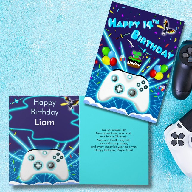Epic Gamer Happy 14th Birthday Card Critical Hit! (Creator Uploaded)