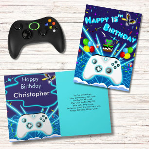 Epic Gamer Happy 15th Birthday Card Critical Hit!