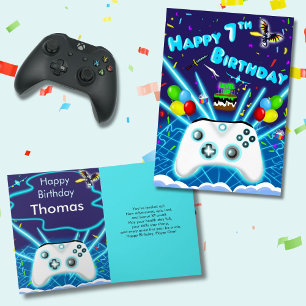 Epic Gamer Happy 7th Birthday Card Critical Hit!