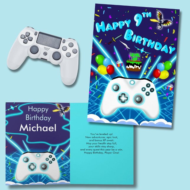 Epic Gamer Happy 9th Birthday Card Critical Hit! (Creator Uploaded)