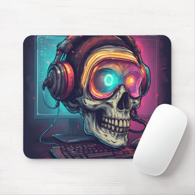 Epic Gamer Skull Mouse Pad (With Mouse)