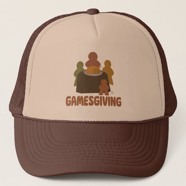 Epic Gamesgiving Funny Thanksgiving Boardgamers Trucker Hat (Front)