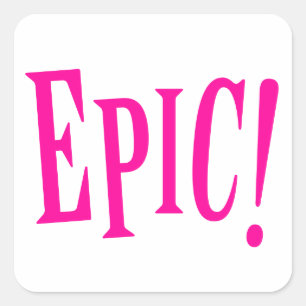 Epic Girl Power Hot Pink Square Sticker