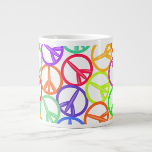 Epic Groovy Fun Peace Sign Pattern Large Coffee Mug