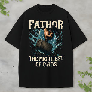 Epic Hero Dad Pathor Vintage Lightning Graphic T-Shirt