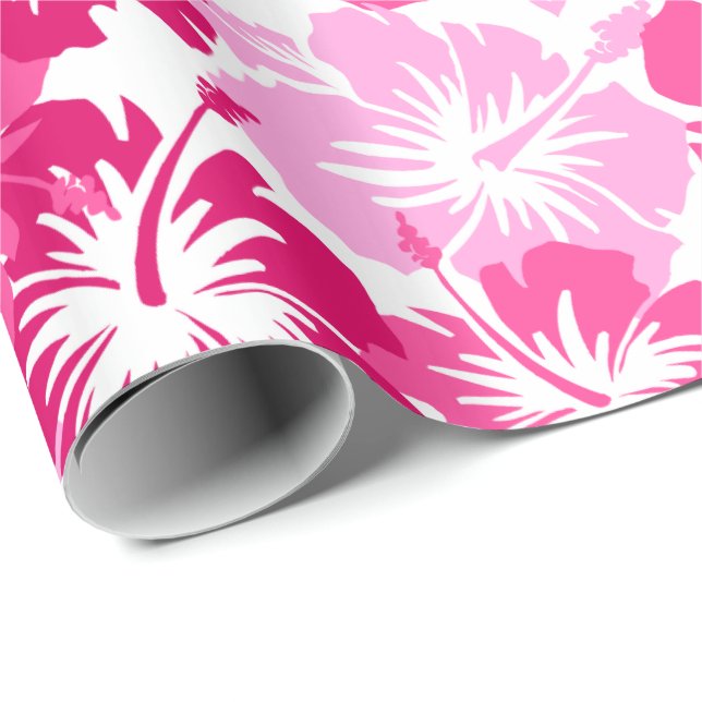 Epic Hibiscus Floral Hawaiian Wrapping Paper (Roll Corner)