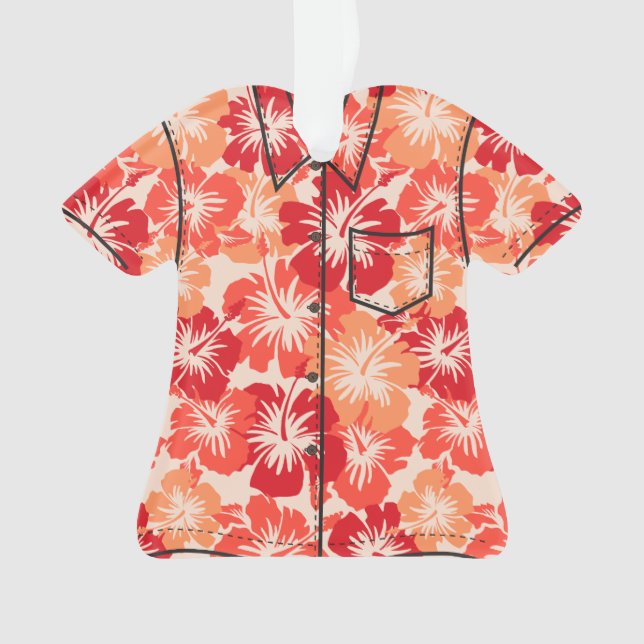 Epic Hibiscus Hawaiian Floral Aloha Shirt Ornament (Front)