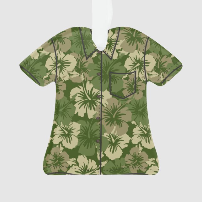 Epic Hibiscus Hawaiian Floral Aloha Shirt Ornament (Front)