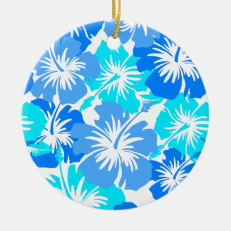 Epic Hibiscus Hawaiian Floral Aloha Shirt Print Ceramic Tree Decoration