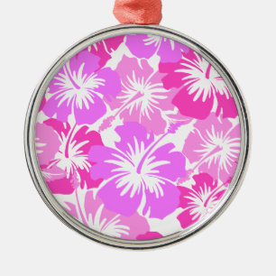 Epic Hibiscus Hawaiian Floral Aloha Shirt Print Metal Tree Decoration
