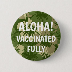 Epic Hibiscus Hawaiian Floral Aloha Vaccinated 6 Cm Round Badge