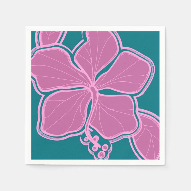 Epic Hibiscus Hawaiian Floral Napkin (Front)
