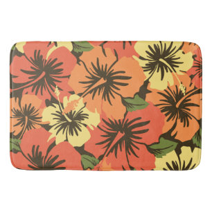 Epic Hibiscus Hawaiian Tropical Floral Bath Mat