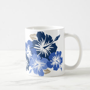 "Epic Hibiscus" in Blue Mug