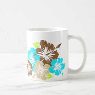 "Epic Hibiscus" in Brown/Turq  Mug