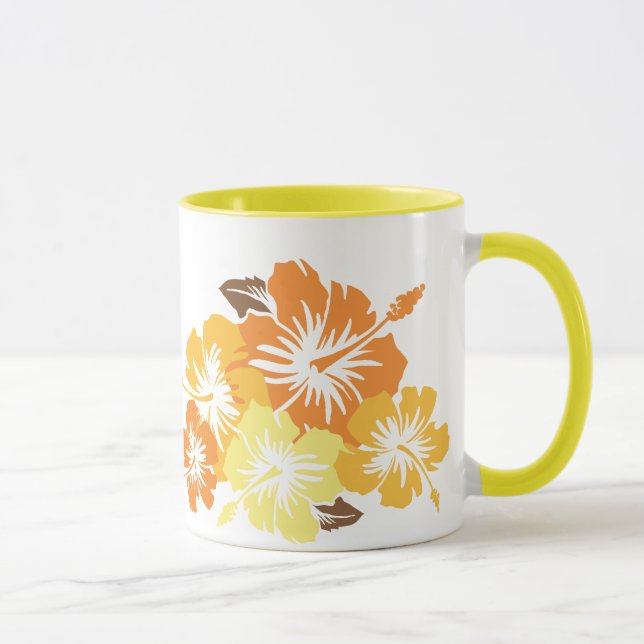 "Epic Hibiscus" in Orange Mug (Right)
