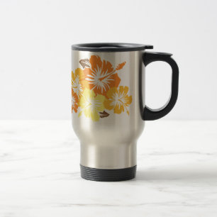 "Epic Hibiscus" in Orange Travel Mug