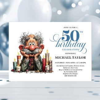 Epic Humor For Him 50th Birthday Bash Invitation