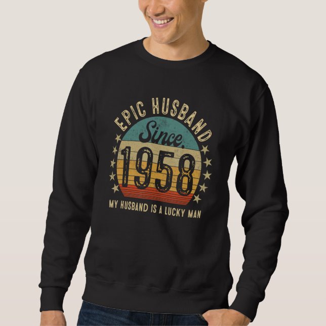Epic Husband Since 1958 65th Wedding Anniversary Sweatshirt (Front)