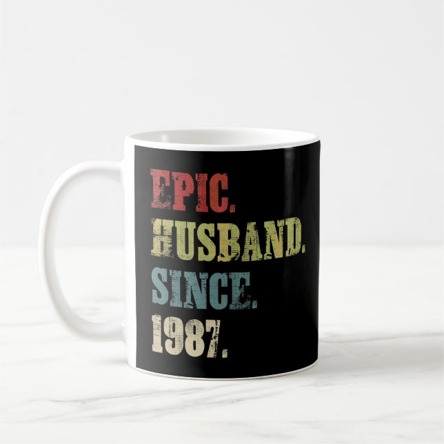 Epic Husband Since 1987 35th Wedding Aniversary Coffee Mug (Left)