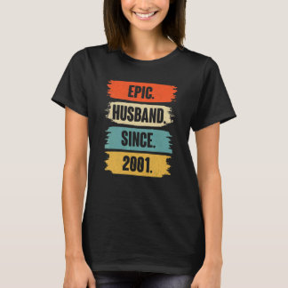 Epic Husband Since 2001 Vintage 21st Wedding Anive T-Shirt