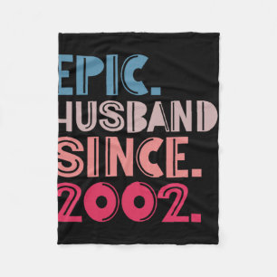 Epic Husband Since 2002 20th Wedding Anniversary R Fleece Blanket