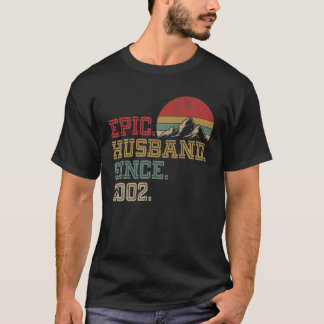 Epic Husband Since 2002 Retro Graphic Cool 20Th An T-Shirt