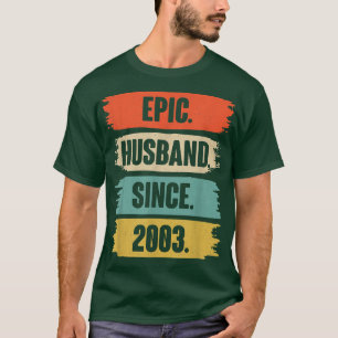 Epic Husband Since 2003 Vintage 19th Wedding Anive T-Shirt