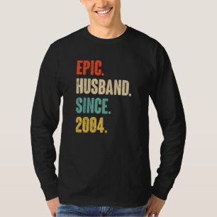 Epic Husband Since 2004 18 Wedding Anniversary Fo T-Shirt