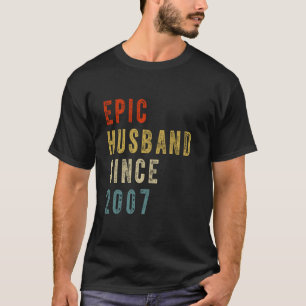 Epic Husband Since 2007 Couple 17th wedding Annive T-Shirt