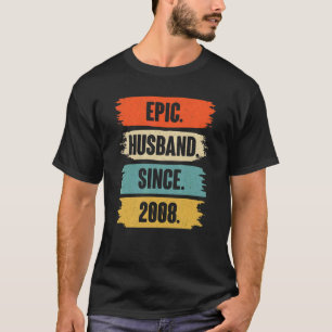 Epic Husband Since 2008 Vintage 14th Wedding Anive T-Shirt