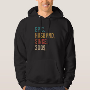 Epic Husband Since 2009 13th Wedding Aniversary F Hoodie
