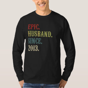 Epic Husband Since 2013 Retro 9th Wedding Aniversa T-Shirt