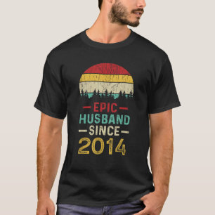 Epic Husband Since 2014 Couple 9th Year Wedding An T-Shirt