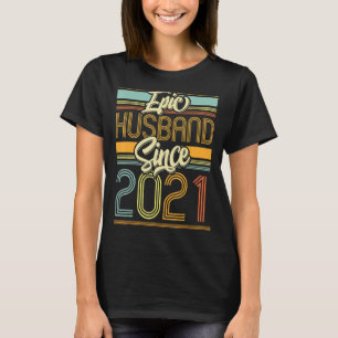 Epic Husband Since 2021 2 Year 2nd Wedding Anniver T-Shirt