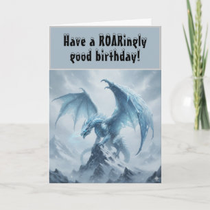 Epic Ice Dragon Fantasy Birthday Card