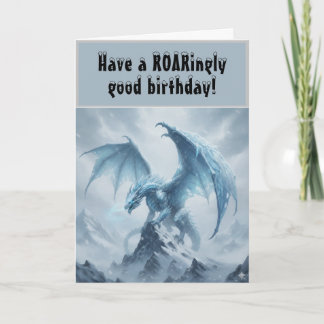 Epic Ice Dragon Fantasy Birthday Card