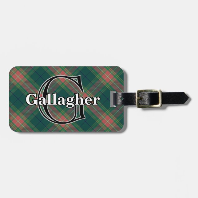 Epic Ireland Clan Gallagher Tartan Luggage Tag (Front Horizontal)