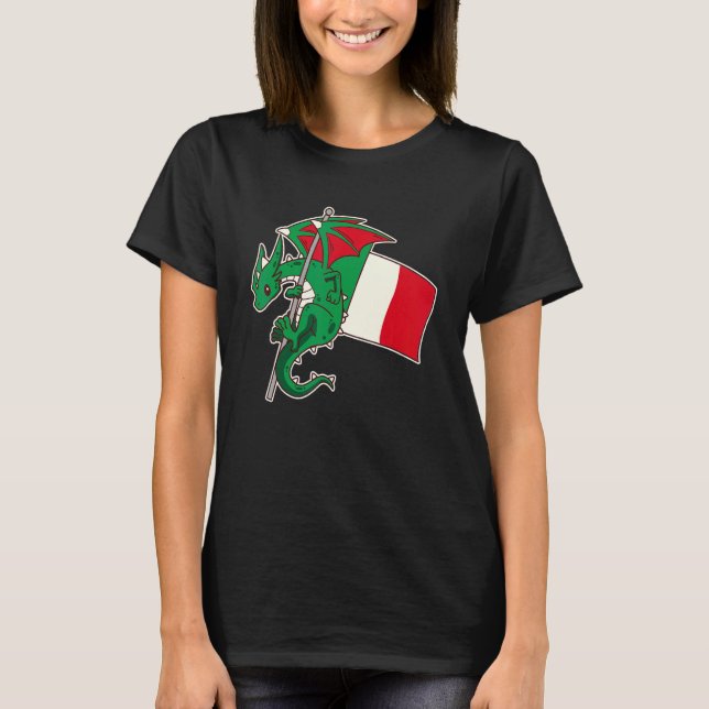 Epic Italian Dragon Proud Italy Flag T-Shirt (Front)