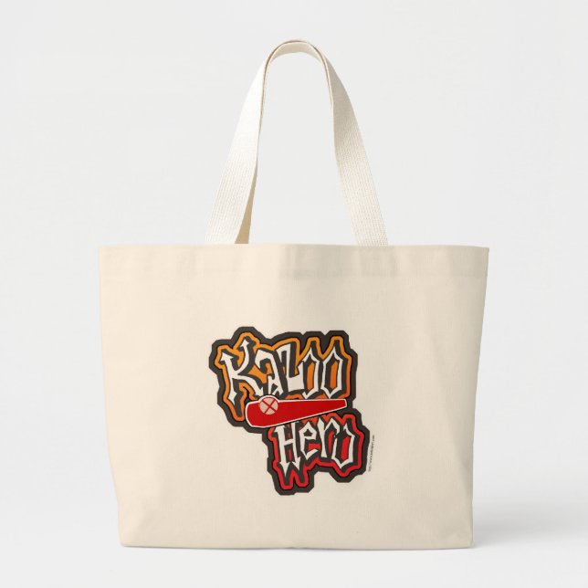 Epic Kazoo Hero Funny Music Cartoon Large Tote Bag (Front)