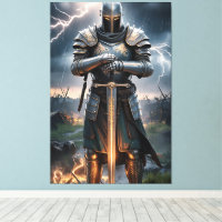Epic Knight Warrior Digital Poster Mediaeval Fanta